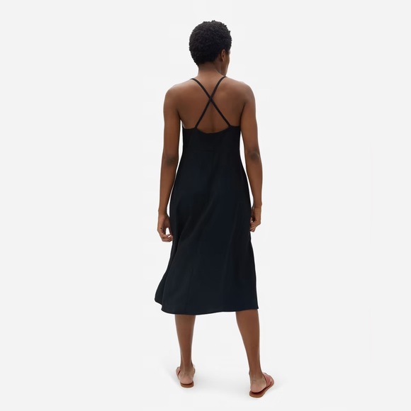 Everlane The Japanese GoWeave Cross-Back Slip Dress Sleeveless Black 00 - Picture 2 of 13